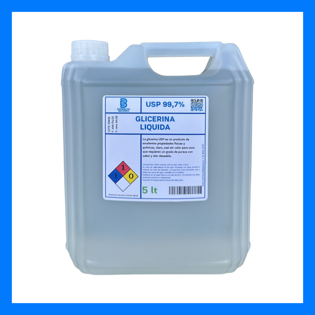 Glicerina Liquida USP 5 LT o 6,25 KG